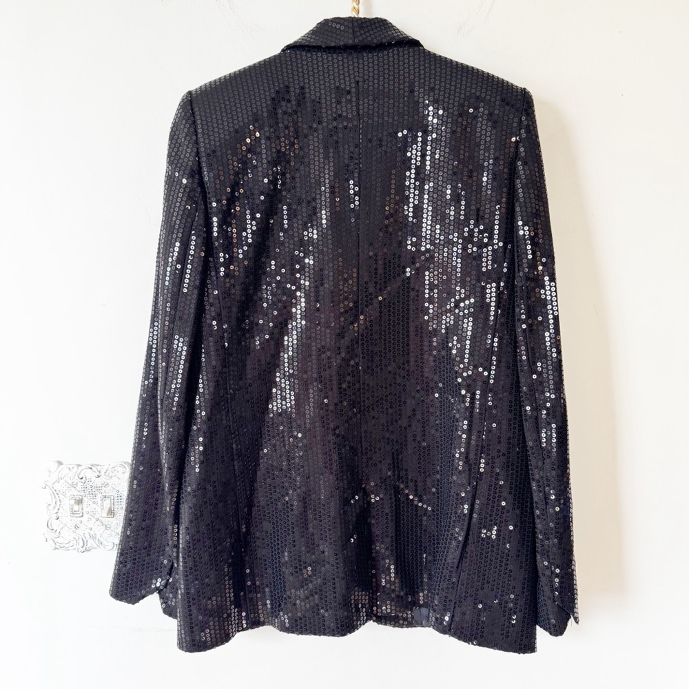 NWT Zadig & Voltaire Black Vive Sequin Blazer 42 / XL - Picture 6 of 11